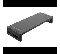 Equip 650883 Support Bureau Écran Plat Noir 25kg, Concentrateur USB 3.2 Gen 1 (3.1 Gen 1) Ports Type A/C, Tiroir, Compartiment Tablette, 200x520x85mm