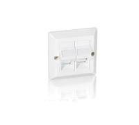 Equip 760301 Lot de 5 Plaques de Commutation/Obturateur Blanc ABS + Polycarbonate 2 Douilles 80x80x32mm Compatibilité Toutes Marques