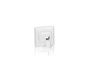 Equip 761303 Kit de 5 Plaques de Commutation/Obturateurs Blanc 80x80mm Universelles, 2 Douilles, Épaisseur 7.5mm, Poids 74g