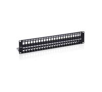 Equip 769349 : Baie de branchements 48 ports Cat6, 2U, SPCC noir, Montage rack 19 pouces, 88x483x110mm, Conforme RoHS
