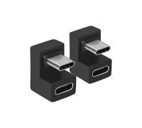 Equip Adaptateur USB-C Mâle/Femelle 180° 10Gbps PD 100W - Pack de 2 - USB 3.2 Gen 2 - Noir - PVC - 20V 5000mA - RoHS - Réf. 133476