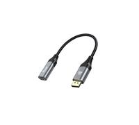 Equip Adaptateur DisplayPort 1.2 vers HDMI 4K/60Hz, Connecteurs Plaqué Or, HDCP 1.4/2.2, HDR, Câble 0.15m, Résolution Max 3840x2160, Noir/Gris