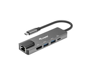 Equip Adaptateur multifonction USB-C 5 en 1, HDMI, Gigabit LAN, USB 3.2 GEN1, 100W USB PD