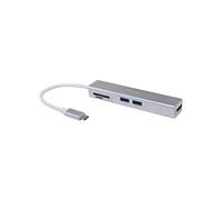 Equip Adaptateur USB-C 5-en-1 - HDMI 1.4 4K 30Hz, USB 3.2 Gen 1 Type-A (x2), Lecteur SD/MicroSD, Boîtier Aluminium