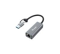 Equip Adaptateur USB-C/A vers 2.5 Gigabit Ethernet - RJ-45 - IEEE 802.3bz - Wake-on-LAN - Windows/macOS/Linux/Android/iOS - Gris - Ref. 133495