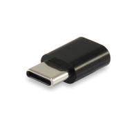 Equip Adaptateur USB-C Mâle vers Micro USB B Femelle Noir - Dimensions 28x12x7mm, 3.5g - Compatible Appareils USB Type C