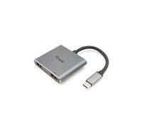 Equip Adaptateur USB-C vers Double HDMI 4K 30Hz, USB 3.2 Gen 1, USB Power Delivery 100W - Boîtier Aluminium - Compatible Windows DP Alt Mode