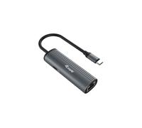 Equip Adaptateur USB-C vers Gigabit Ethernet RJ45 + USB PD 100W, USB 3.2 Gen 1, Aluminium, Compatible Windows/macOS/Linux/Android, Noir/Gris, 133486