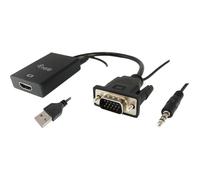 Equip Adaptateur VGA vers HDMI, avec audio, noir, 15cm