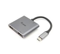 Equip Adapter USB-C/133484 USB-C 4-in-1 Dual HDMI Adapter/Silver