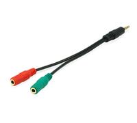 Equip Audiokabel 3.5mm/x3 St/Bu 0.15m schwarz Polybeutel