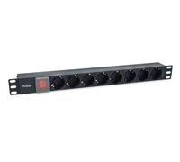 Equip Bâti de prises 19"(1HE)8x IEC C14 1,8m commutation sw