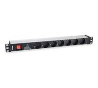 Equip - Bloc multiprise 19 (1HE) 7 prises - protection contre le vol, interrupteur - G