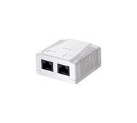 equip - Boîtier du répartiteur surface réseau - CAT 6 - UTP - RJ-45 X 2 - blanc pur, RAL 9010