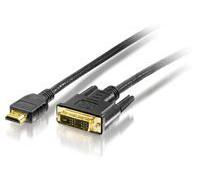 Equip Câble adaptateur HDMI mâle vers DVI‑D mâle – liaison simple – 2 m – triple blindage – noir