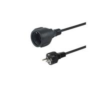 Equip Câble Alimentation 3m, Connecteurs CEE7/7 Mâle - CEE7/3 Femelle, H05VV-F3G 3x1.5mm², 250V 16A, Noir, Conforme REACH/RoHS/VDE