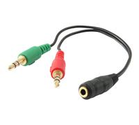 Equip Câble audio Splitter 3.5mm 1x St/2x Bu vert/rouge Polybag