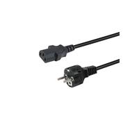 Equip Câble d'alimentation 1.8m, Noir, Connecteurs CEE7/7 mâle vers IEC C13 femelle, H05VV-F3G, 250V 10A, 3 conducteurs 0.75mm², REACH/RoHS/VDE