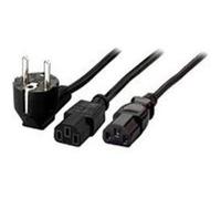Equip Câble d'alimentation Y 112220 Schuko vers 2x IEC C13 1,8 m noir connecteur à 90°