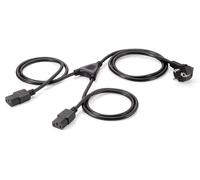Equip Câble d'alimentation Y 112220 Schuko vers 2x IEC C13 1,8 m noir connecteur à 90°