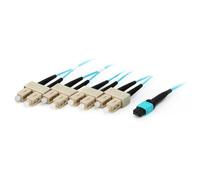 Equip Câble fibre optique 25557407 OM4 MTP vers 4x SC 7 m Cyan LSFROH 50/125µm REACH/RoHS