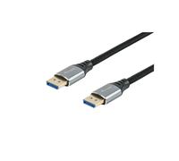 Equip Câble DisplayPort 2.1 1m : 16K/60Hz, 8K/60Hz, 54Gbps, Connecteurs plaqués or, HDCP 2.3, DSC, MST, Boîtier aluminium & Tressage coton