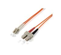 Equip Câble Fibre Optique OM1 LC/SC 62.5/125µm LSZH 1m, Connecteurs Mâle, Full Duplex, Perte d'Insertion 0.5dB, Orange, REACH/RoHS