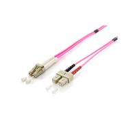 Equip Câble Fibre Optique OM4 1m LC/SC 50/125µm Multimode, Gaine LSZH, Diamètre Core 50µm, Insertion ≤ 0.5dB, Violet, REACH/RoHS
