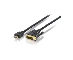 Equip Câble HDMI vers DVI-D 10m Mâle/Mâle, Contacts Or, AWG 26, Blindage Magnétique, Noir - Réf. 119329