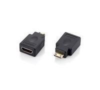 Equip Adaptateur HDMI A mâle vers HDMI C femelle 118914 – Contacts Or – Noir – Corps PVC