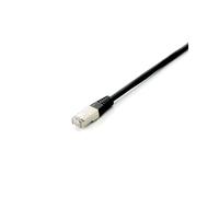 Equip Câble Réseau Cat6a S/FTP 5m Noir RJ-45 10GbE LSZH AWG26/7 PoE+/++ 500MHz avec manchon anti-torsion et blindage connecteur