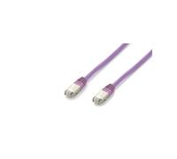 Equip Câble Réseau Cat6a S/FTP (S-STP) 15m RJ45 Mâle Contacts Or LSZH Violet 10GBase-T PoE/PoE+/PoE++ 500MHz
