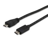 Equip Câble USB Micro-B vers USB-C (24 broches) 1 m USB 2.0 3 A moulé Noir