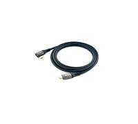 Equip Câble USB 2.0 Type-C M/M coudé 90° 3.0m 100W PD, Emark, PVC noir, cuivre, blindé, 20V/5A, RoHS/CE