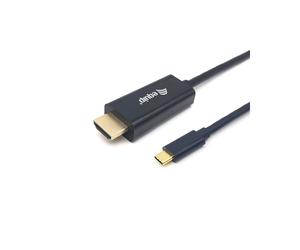 Equip Câble USB-C vers HDMI 3m, Connecteurs Mâle/Mâle, Résolution 4K/30Hz, Contacts Plaqué Or, Compatible DisplayPort Alternate Mode, Noir