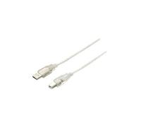 Equip 128653 Câble USB 2.0 Type A vers Type B, 1.0m , Argent transparent