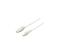 Equip - Câble USB - USB (M) pour USB type B (M) - USB 2.0 - 3 m - argent transparent