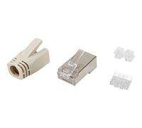 Equip Cat.6A RJ45 Geschirmter Stecker-Satz, 100 Stück pro Packung. Stecker: RJ-45, Produktfarbe: Edelstahl, Transparent, Weiß, Steckerverbindergeschlecht: Männlich. Gewicht: 5 g, Breite: 48 mm, Tiefe: