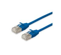 Equip Cat6a F/FTP Câble Réseau 1m Bleu RJ-45 M/M, contacts Or, 10GbE, PoE+, LSZH, AWG 32/7, 500MHz, conforme CE/REACH/RoHS