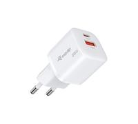 Equip Chargeur 2 Ports USB-C PD3.0/USB-A GaN 25 W 20 W Blanc