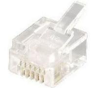 Equip Connecteur téléphonique RJ11/6P4C non blindé 100pcs transp.