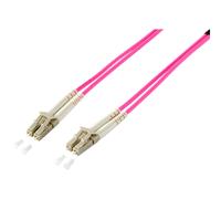 equip - Cordon de raccordement - LC multi-mode (M) pour LC multi-mode (M) - 2 m - fibre optique - duplex - 50 / 125 microns - OM4 - sans halogène - violet