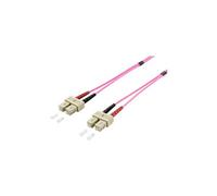 equip - Cordon de raccordement - LC multi-mode (M) pour SC multi-mode (M) - 1 m - fibre optique - duplex - 50 / 125 microns - OM4 - sans halogène - rose