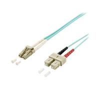 equip - Cordon de raccordement - LC multi-mode (M) pour SC multi-mode (M) - 3 m - fibre optique - duplex - 50 / 125 microns - OM3 - turquoise