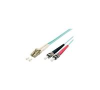 equip - Cordon de raccordement - LC multi-mode (M) pour ST multi-mode (M) - 0.5 m - fibre optique - duplex - 50 / 125 microns - OM3 - turquoise