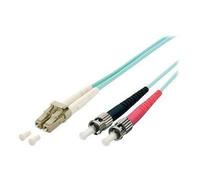 equip - Cordon de raccordement - LC multi-mode (M) pour ST multi-mode (M) - 2 m - fibre optique - duplex - 50 / 125 microns - OM3 - turquoise