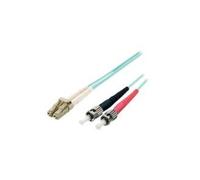 equip - Cordon de raccordement - LC multi-mode (M) pour ST multi-mode (M) - 5 m - fibre optique - duplex - 50 / 125 microns - OM3 - turquoise