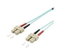 equip - Cordon de raccordement - SC multi-mode (M) pour SC multi-mode (M) - 3 m - fibre optique - duplex - 50 / 125 microns - OM3 - turquoise