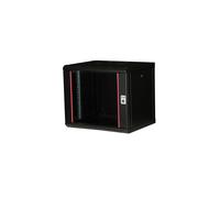 Equip EPM-09-6045-B-CBAA Rack mural 9U Acier Noir Porte verre trempé 450x600x505mm Profondeur montage 305-370mm Kit montage inclus