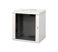 Equip EPM-12-6045-G-CBAA Rack mural 12U Acier gris clair Porte verre trempé 450x600x640mm Rails 1.5mm avec Kit de montage et écrous